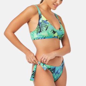 Γυναικείο Bikini Rio Slip με πλαϊνά δεσίματα Minerva Argentina Lime Tropical