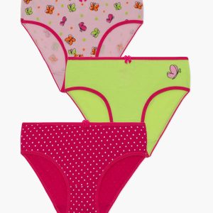 MINERVA ΚΥΛ.Π/ΕΦ.3ΤΕΜ.BUTTERFLY-DOTS PINK-LIME REGULAR FIT