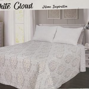 Κουβερλί Μονό White Cloud Italy by OikosHomeware Geometrical Ecru 160x220