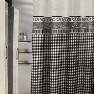 Κουρτίνα Μπάνιου Αδιάβροχη Joy Accessories White/Black 180x200