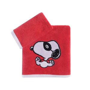 Σετ Βρεφικές Πετσέτες 2τμχ Nef-Nef Snoopy Hero Mask Red