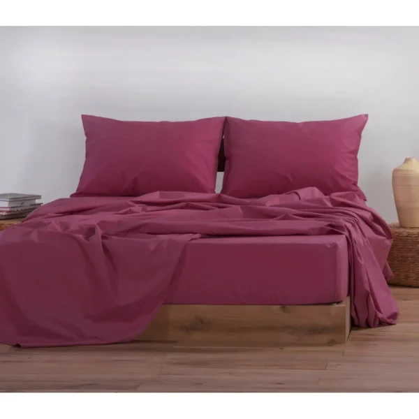 Σεντόνι Μονό με Λάστιχο Nef-Nef Homeware Basic New Bordo 100x200+30 Nef-Nef Homeware nbb