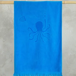 Παιδική Πετσέτα Θαλάσσης Nima Octopus Blue 70X140