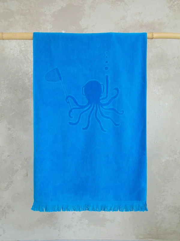 Παιδική Πετσέτα Θαλάσσης Nima Octopus Blue 70X140