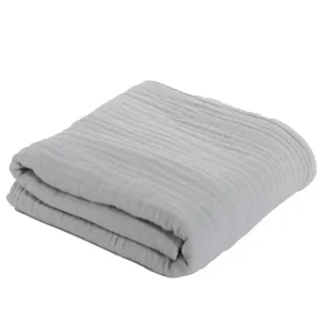 Βρεφική Κουβέρτα Κούνιας Βαμβακερή Nef-Nef Whisper Grey 110x150