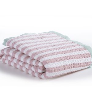 Παιδική Κουβέρτα Μονή Πικέ Nef-Nef Happy Stripe Pink 160x240