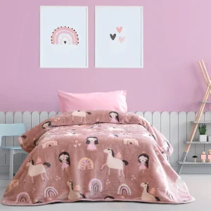 Παιδική Κουβέρτα Μονή Βελουτέ Kocoon Princess Pink 160x220
