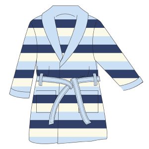 Παιδική Ρόμπα Χειμερινή Fleece Minerva Stripe Ciel/Ecru/Blue