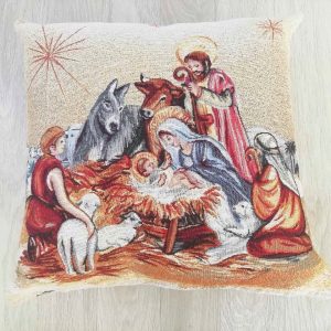 Χριστουγεννιάτικη Διακοσμητική Μαξιλαροθήκη μονής όψης 45Χ45 8948-2