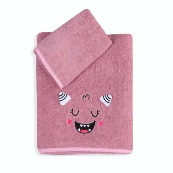 Σετ Βρεφικές Πετσέτες 2τμχ Nef-Nef Monstermania Girl Pink